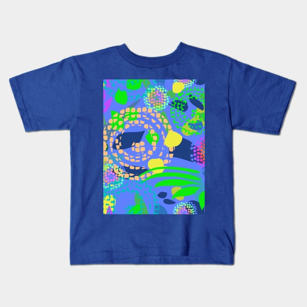 Blue Garden 2 Abstract Repeat 5748 Kids T-Shirt by ArtticArlo